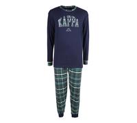 Kappa Pigiama lungo da ragazzo in cotone interlock con pantaloni a quadri - blu