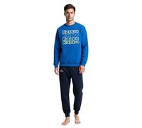 Kappa Pigiama Uomo Cotone Lungo - Pigiama Uomo Cotone Leggero Estivo Manica Lunga (IT, Testo, XXL, Regular, Regular, 26106 Royal)