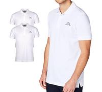 Kappa - Polo da uomo “VENIST” in confezione da 2 pezzi, M - 5XL, con logo stampato, a maniche corte, per sport, tempo libero e ufficio, bianco, XXL