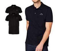Kappa - Polo da uomo “VENIST” in confezione da 2 pezzi, M - 5XL, con logo stampato, a maniche corte, per sport, tempo libero e ufficio, Nero , XXXL