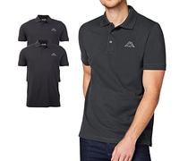 Kappa - Polo da uomo “VENIST” in confezione da 2 pezzi, M - 5XL, con logo stampato, a maniche corte, per sport, tempo libero e ufficio, asfalto, M