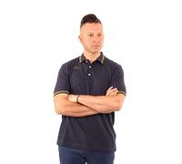 Kappa Polo Uomo Logo Maltax 5 MSS Cotone Sportivo Blu Maritime-Green Military Taglia L