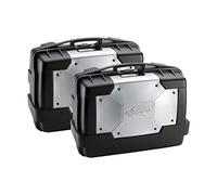 KGR33PACK2 - Kappa Set 2 Valigie MONOKEY® lt. 33 nera con cover color alluminio
