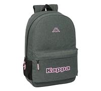 KAPPA SILVER PINK - Zaino scuola per bambini, ideale per bambini di diverse età, comodo e versatile, qualità e resistenza, 30 x 14 x 46 cm, colore grigio melange