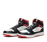 Kappa Scarpe da ginnastica Logo Basil MD alta Unisex Adulto Poliuretano Bianco/Nero/Rosso 36