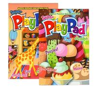 Kappa Super Jumbo Play Pad 2 titoli, dimensioni digest 7,75 x 5 divertente libro di lavoro per imparare a disegnare colorare, regalo, confezione da 24
