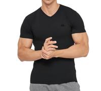KAPPA T-Shirt da Uomo in Cotone Elasticizzato Scollo a V - Confezione da 3 (IT, Testo, XL, Regular, Regular, Nero)
