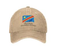 Kappe Herren Basecap Damen Verstellbar Cappy Baseballkappe Baseball cap Hut mit Kongo Flagge Atmungsaktiv für Sport Klassische Fußballspiel