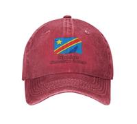 Kappe Herren Basecap Damen Verstellbar Cappy Baseballkappe Baseball cap Hut mit Kongo Flagge Atmungsaktiv für Sport Klassische Fußballspiel
