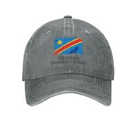 Kappe Herren Basecap Damen Verstellbar Cappy Baseballkappe Baseball cap Hut mit Kongo Flagge Atmungsaktiv für Sport Klassische Fußballspiel