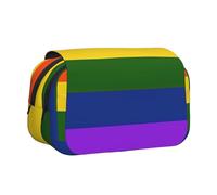 KAPPTYY Astuccio con stampa bandiera arcobaleno per matite, pratica scatola portaoggetti per penne o pennarelli ad acquerello, Nero , Taglia unica, Organizer per borse