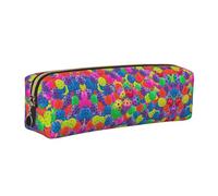 KAPPTYY Astuccio in pelle con cerniera, motivo con palline da pickleball, con stampa, per ragazzi e ragazze, forniture per il rientro a scuola, Oro, Taglia unica, Astuccio per trucchi