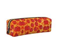 KAPPTYY Astuccio in pelle con stampa 3D Pizza Pepperoni con cerniera, grazioso astuccio per penne per ragazzi e ragazze, forniture per il rientro a scuola, Oro, Taglia unica, Astuccio per trucchi