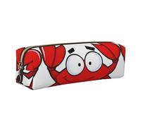 KAPPTYY Astuccio in pelle con stampa di granchio con cerniera, grazioso astuccio per penne per ragazzi e ragazze, forniture per il rientro a scuola, Oro, Taglia unica, Astuccio per trucchi