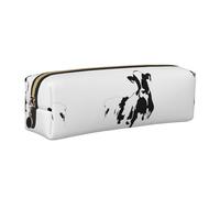 KAPPTYY Astuccio in pelle con stampa di mucca in bianco e nero con cerniera, grazioso astuccio per penne per ragazzi e ragazze, forniture per il rientro a scuola, Oro, Taglia unica, Astuccio per