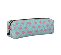 KAPPTYY Astuccio in pelle con stampa fenicottero rosa con cerniera, grazioso astuccio per penne per ragazzi e ragazze, forniture per il rientro a scuola, Oro, Taglia unica, Astuccio per trucchi