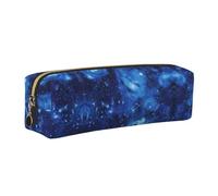 KAPPTYY Astuccio in pelle con stampa galassia spaziale e universo, blu con cerniera, grazioso astuccio per penne per ragazzi e ragazze, forniture per il rientro a scuola, Oro, Taglia unica, Astuccio