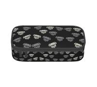 KAPPTYY Astuccio originale ad alta capacità, con testa di bulldog americano, organizer per penne grande, portatile, estetica, per adulti, Nero , Taglia unica, Organizer per borse
