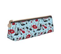 KAPPTYY Astuccio per matite con apertura ampia per la scuola, con tacco alto, leggero, spazioso, astuccio per cancelleria con cerniera, bianco, Taglia unica, Organizer per borse