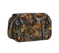 KAPPTYY Astuccio per matite con stampa di cervi, orso, cervo, caccia, per matite, pratico contenitore per penne o pennarelli acquerellabili, Nero , Taglia unica, Organizer per borse