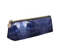 KAPPTYY Astuccio portapenne con apertura ampia e spaziosa, per la scuola con luna piena, astuccio leggero e spazioso astuccio per cancelleria con cerniera, bianco, Taglia unica, Organizer per borse