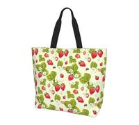 KAPPTYY Bella Fragola Stampato Borsa A Tracolla Per Le Donne Grande Riutilizzabile Tote Bag Borsa Alla Moda Per Viaggi Shopping