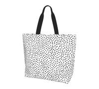KAPPTYY Borsa a tracolla stampata a pois neri e bianchi per le donne grande borsa riutilizzabile Tote Bag Trendy per lo shopping di viaggio