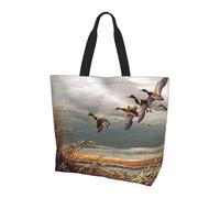 KAPPTYY Borsa a tracolla stampata con anatre selvatiche da caccia per le donne grande borsa riutilizzabile tote bag borsa alla moda per viaggi shopping