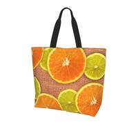 KAPPTYY Borsa a tracolla stampata con limoni e arance per le donne grande borsa riutilizzabile tote bag borsa alla moda per viaggi shopping