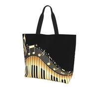KAPPTYY Borsa a tracolla stampata con nota musicale romanzo per le donne grande borsa riutilizzabile Tote Bag Borsa alla moda per viaggi shopping