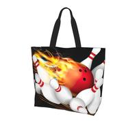 KAPPTYY Borsa a tracolla stampata con palla da bowling per le donne grande borsa riutilizzabile tote bag borsa alla moda per viaggi shopping