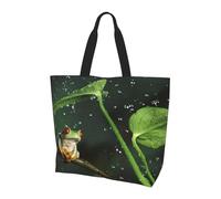 KAPPTYY Borsa a tracolla stampata con rana dell'albero della pace per le donne grande borsa riutilizzabile Tote bag borsa alla moda per viaggi shopping