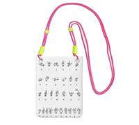 KAPPTYY Borsa universale per cellulare con stampa dell'alfabeto con linguaggio dei segni e tasca per gadget adatta a qualsiasi telefono, Fucsia, Taglia unica