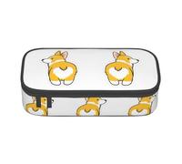 KAPPTYY Carino Corgi Butt Originale Astuccio ad Alta Capacità, Big Pen Box Organizer Portatile Estetica Fornitura per Adulti, Nero , Taglia unica, Organizer per borse