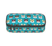 KAPPTYY Carino Corgi Occhiali e Baffi Astuccio Originale Ad Alta Capacità, Big Pen Box Organizer Portatile Estetica Fornitura per Adulti, Nero , Taglia unica, Organizer per borse