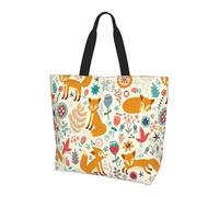KAPPTYY Carino Floreale Animale Modello Stampato Borsa A Tracolla Per Le Donne Grande Riutilizzabile Tote Bag Borsa Alla Moda Per Viaggi Shopping