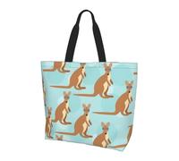 KAPPTYY Divertente per Kangaroo Zoo Stampato Borsa a Tracolla Per Le Donne Grande Borsa di Tote Riutilizzabile Borsa Alla Moda Per Viaggi Shopping