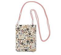 KAPPTYY Dog Bones Paw Printing Fashion Cell Phone Bag Universale Outdoor Phone Pouch Case Gadget Pocket Adatto a qualsiasi telefono Rosa