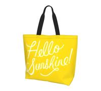 KAPPTYY Goodlooking Hello Sunshine Borsa a tracolla stampata per le donne Grande borsa riutilizzabile Tote Bag Trendy Borsa per lo shopping di viaggio