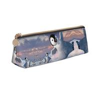 KAPPTYY Happy Penguin School - Astuccio portapenne con ampia apertura, leggero, spazioso, con cerniera, bianco, Taglia unica, Organizer per borse