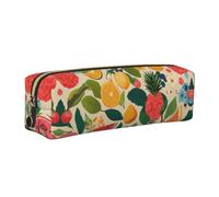 KAPPTYY Hojas Tropicales Y Flores - Astuccio scolastico in pelle con cerniera, grazioso astuccio per penne per ragazzi e ragazze, forniture per il rientro a scuola, Oro, Taglia unica, Astuccio per