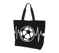 KAPPTYY I Love Soccer borsa a tracolla stampata per le donne grande borsa riutilizzabile Tote Bag Trendy borsa per viaggi shopping