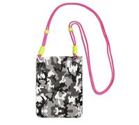 KAPPTYY Nero Grigio Bianco Camo Stampa Moda Sacchetto Del Telefono Cellulare Universale Esterno Del Sacchetto Del Telefono Della Cassa Del Gadget, Fucsia, Taglia unica