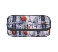 KAPPTYY Paris City Tree Eiffel Tower Art Original High Capacity Pencil Case, Big Pen Box Organizer Portable Estetic Supply for Adults, Nero , Taglia unica, Organizer per borse