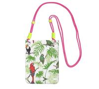 KAPPTYY Parrot Birds And Tropical Tree Printing Fashion Cell Phone Bag Universale Outdoor Phone Pouch Case Gadget Pocket Adatto a qualsiasi telefono, Fucsia, Taglia unica