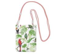 KAPPTYY Parrot Birds And Tropical Tree Printing Fashion Cell Phone Bag Universale Outdoor Phone Pouch Case Gadget Pocket Adatto a qualsiasi telefono, rosa, Taglia unica