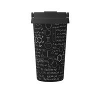 KAPPTYY Tazza da caffè riutilizzabile con coperchio con illustrazione astratta e scienza chimica, stampa 3D, alla moda, in acciaio inox, per bevande calde e fredde, regalo ideale