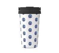 KAPPTYY Tazza da caffè riutilizzabile con coperchio con stampa di occhi malvagi, alla moda, in acciaio inox, per bevande calde e fredde, regalo ideale