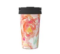 KAPPTYY Tazza da caffè riutilizzabile con coperchio, in acciaio inox, alla moda, per bevande calde e fredde, idea regalo