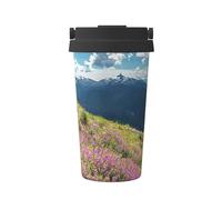 KAPPTYY Tazza da caffè riutilizzabile con coperchio, in acciaio inox, alla moda, per bevande calde e fredde, regalo ideale
